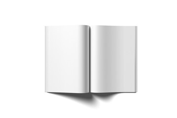 Blank opened magazine mockup top view