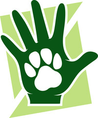 Square shape with hand and pet foot mark