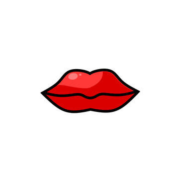 illustration vector graphic of cartoon red mouth for valentine's day design element