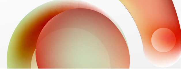 Fluid abstract background. Liquid color gradients composition. Round shapes and circle flowing design for wallpaper, banner, background or landing