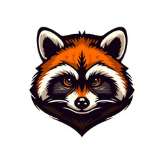 raccoon logo design in flat color vector design template © Vibrands Studio