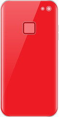Modern back red touchscreen cellphone tablet smartphone isolated