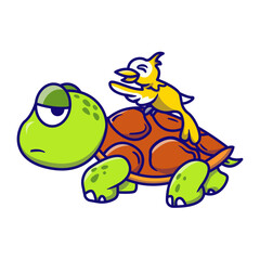 Cute turtle cartoon vector icon illustration animal
