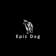 epic dog logo, animal logo, pet logo, minimalist and business logo design in vector template.