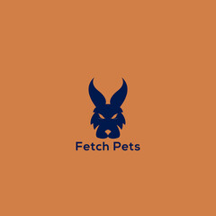 fetch pets logo, dog logo, minimalist and business logo design in vector template.