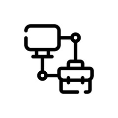 telecommuting line icon