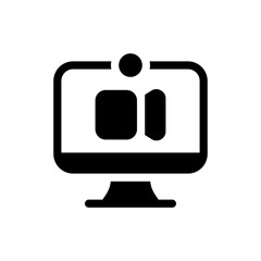 telecommuting glyph icon