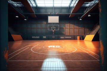 Digital illustration about basketball and sports. Generative AI.