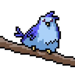 Obraz premium pixel art bird on branch