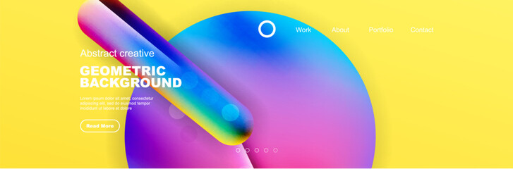 Overlapping geometric shapes background. 3D shadow effects and fluid gradients. Modern abstract forms