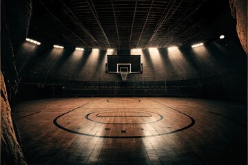 Digital illustration about basketball and sports. Generative AI.
