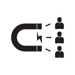 WebUser Attraction icon. Simple creative element. Filled monochrome User Attraction icon for templates, infographics and banners