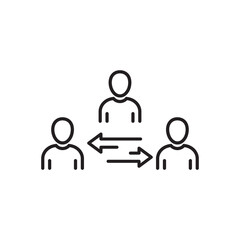broker or mediator line icon on white