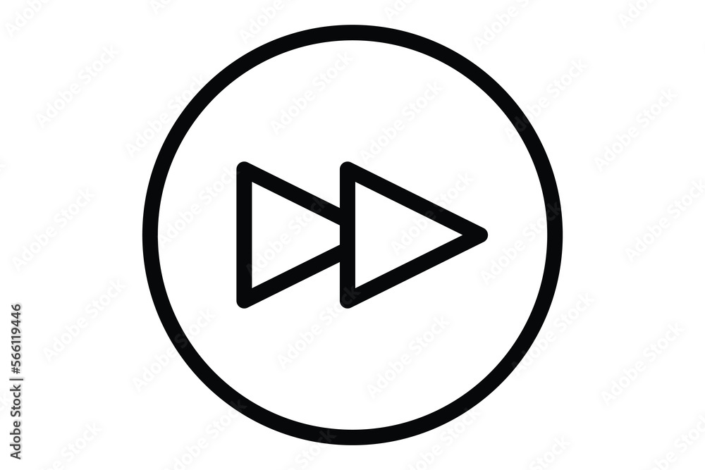 Aufkleber fast forward icon illustration. icon related to music player. line icon style. simple vector design 