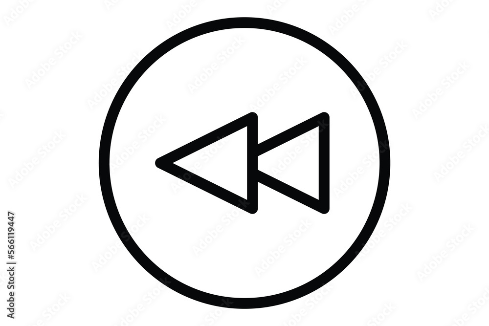 Poster rewind icon illustration. icon related to music player. line icon style. simple vector design editab