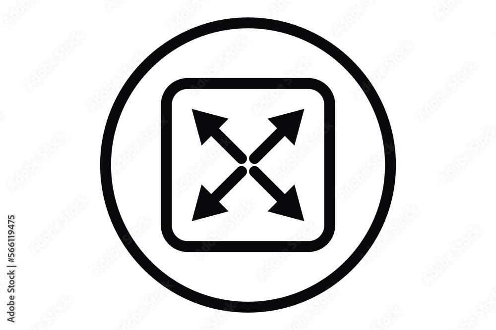 Poster maximize icon illustration. icon related to music player. line icon style. simple vector design edit