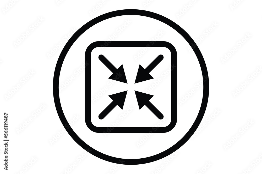 Poster minimize icon illustration. icon related to music player. line icon style. simple vector design edit