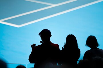 fans watching a sporting match and sporting event in a stadium