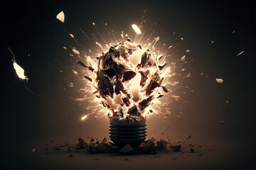 bulb explosion background, generative ai