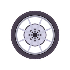 Obraz premium Wheel Flat Illustration. Clean Icon Design Element on Isolated White Background