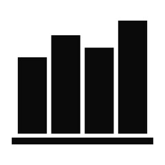 Business simple icon graph on black