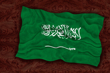 National flag  of Arabia. Background  with flag  of AbkhaziaSaudi Arabia
