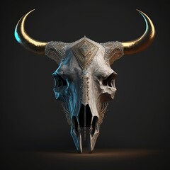 longhorn sheep skull with Generative AI