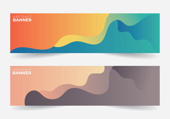 set of colorful abstract banner