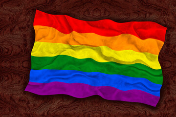 National Flag of Gay Pride. Background  with flag of Gay Pride
