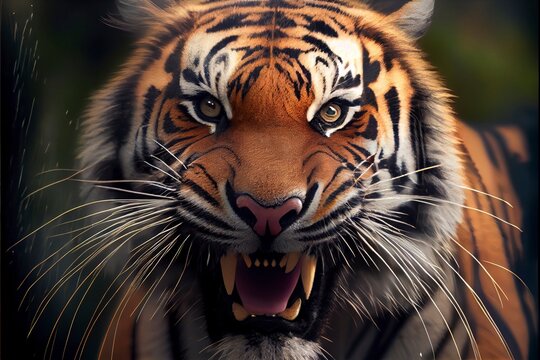 angry tiger face images