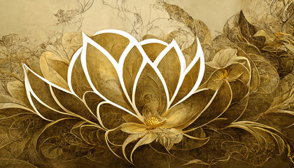 Luxurious background design with golden lotus