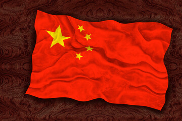 National flag of the People's Republic of China.  Background  with flag of the People's Republic of China.
