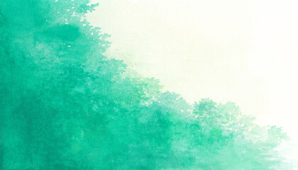 Fototapeta na wymiar 初夏をイメージした緑色の水彩イラスト　背景イラスト　エコロジーイメージ