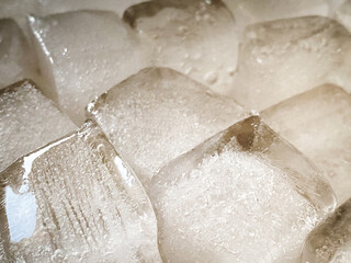 Ice cubes background, ice cube texture or background It makes me feel fresh and feel good, In the summer, ice and cold drinks will make us feel relaxed, Made for beverage or refreshment business.