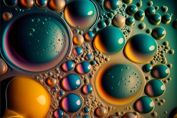 oil and water mixtures of different colors with Generative AI
