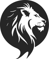 Make an impact with this black and white, elegant lion logo.