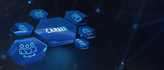 Coach motivate to career growth. Personal development, personal and career growth. Potential concepts. 3d illustration