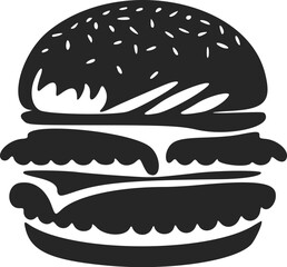Black and white stylish burger logo.