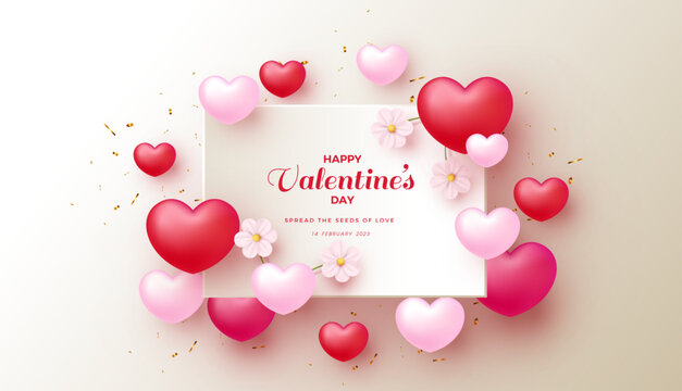Valentines day special day greeting design. Premium vector for Gift card, love party, invitation voucher design, poster template, place for text.