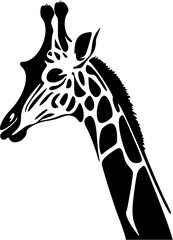 Black-white elegant logo with giraffe.