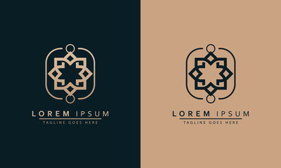 Vector Logo Design Template - Abstract Symbol In Ornamental Arabic Style - Emblem For Luxury Products, Hotels, Boutiques, Jewelry, Oriental Cosmetics, Restaurants, Shops And Stores
