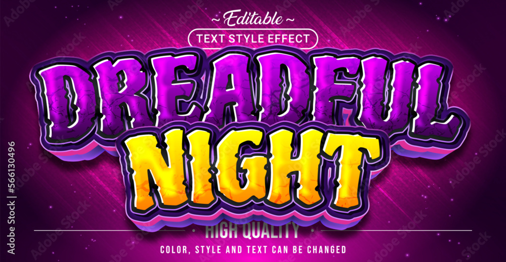 Poster Editable text style effect - Dreadful Night text style theme.