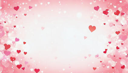 Fototapeta na wymiar Hearts copy space for text empty space. Valentine's day concept on pink background