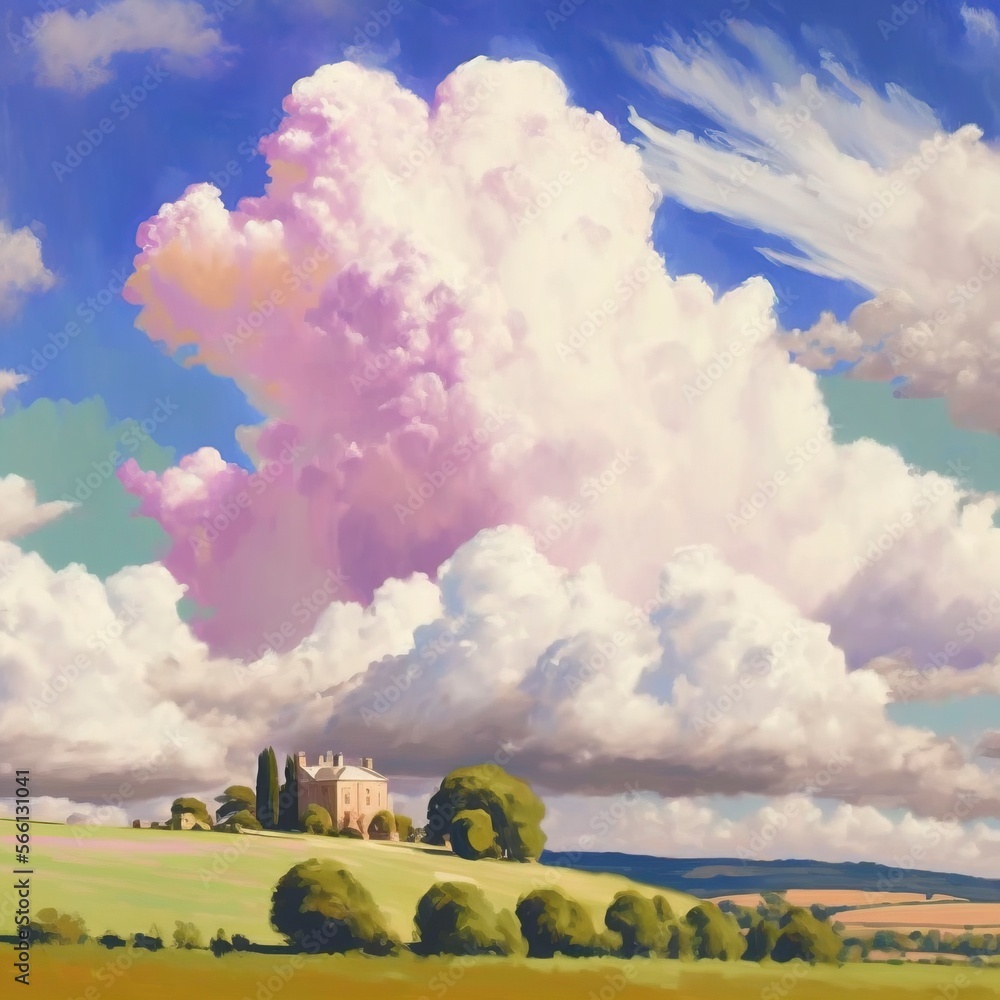 Canvas Prints cloud and landscape with Generative AI