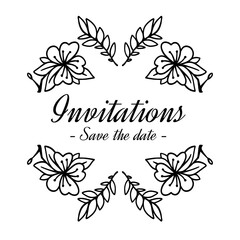 vector illustration Hand drawn floral invitation