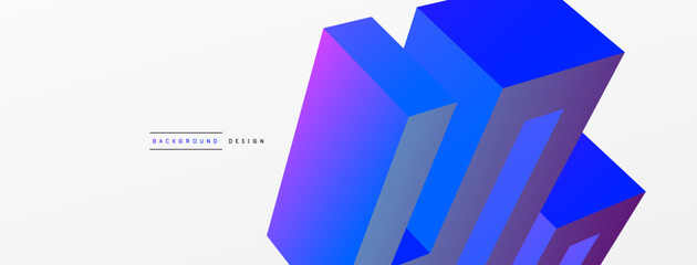 Fototapeta premium 3d line geometric creative abstract background. Trendy techno business template for wallpaper, banner, background or landing