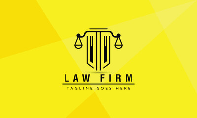 Law Office Logo. The Judge, Law Firm Logo Template, Lawyer Set Of Vintage Labels. Full Vector Logo And Easy To Edit Able.Law Office Logo