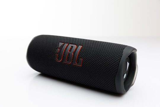 Bangkok, Thailand - 30 Jan, 2023: JBL bluetooth speaker on white background. illustrative editorial.