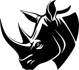 Unleash the power of your brand with a minimalistic rhino head logo. © LoFi J.