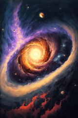 Mysterious vast galaxy with Generative AI 